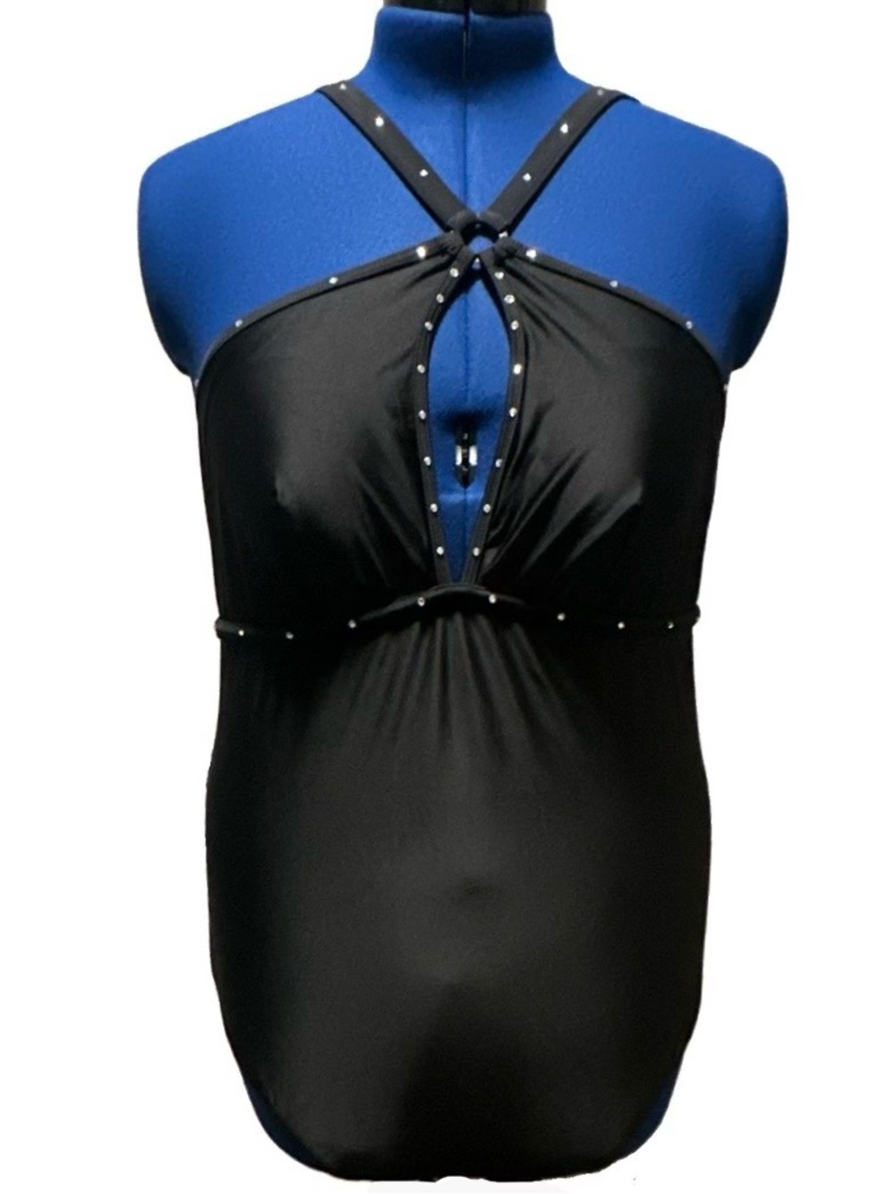 torrid Black One-Piece Swimsuit with rhinestone Stud Details